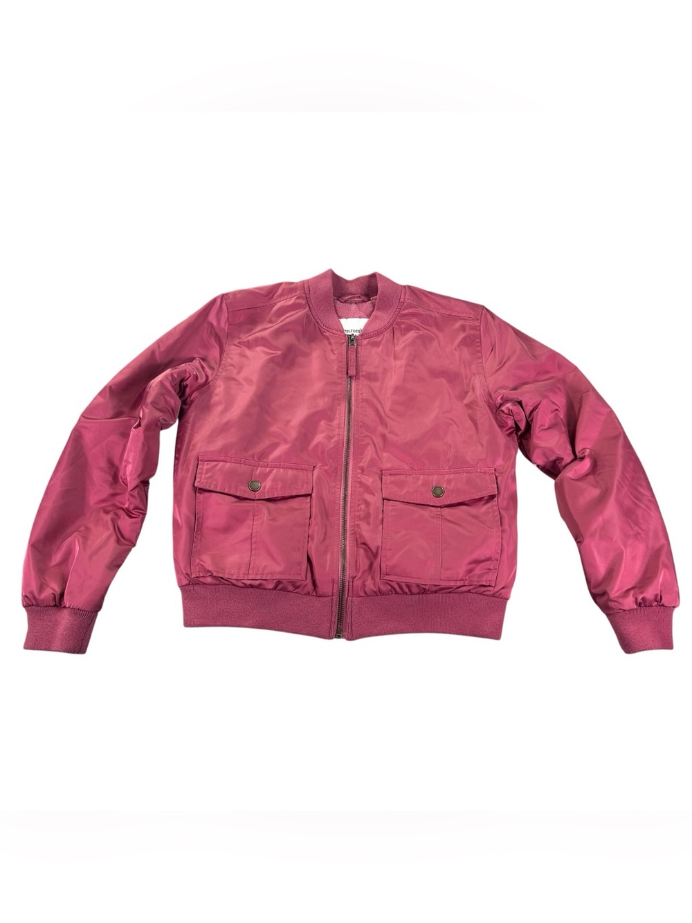 Abercrombie Kids Bomber Jacket Girls 13/14 Dusty Rose Pink Fleece Lined Utility